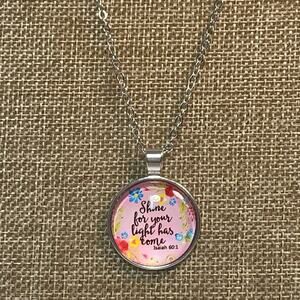Scripture Necklace Pendant Faith Necklace Isaiah 60:1 New